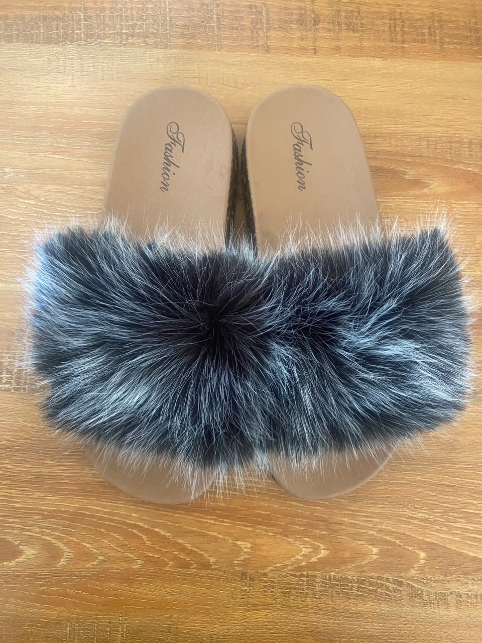 Fashion Fluffy Faux Fur Slides – Women's