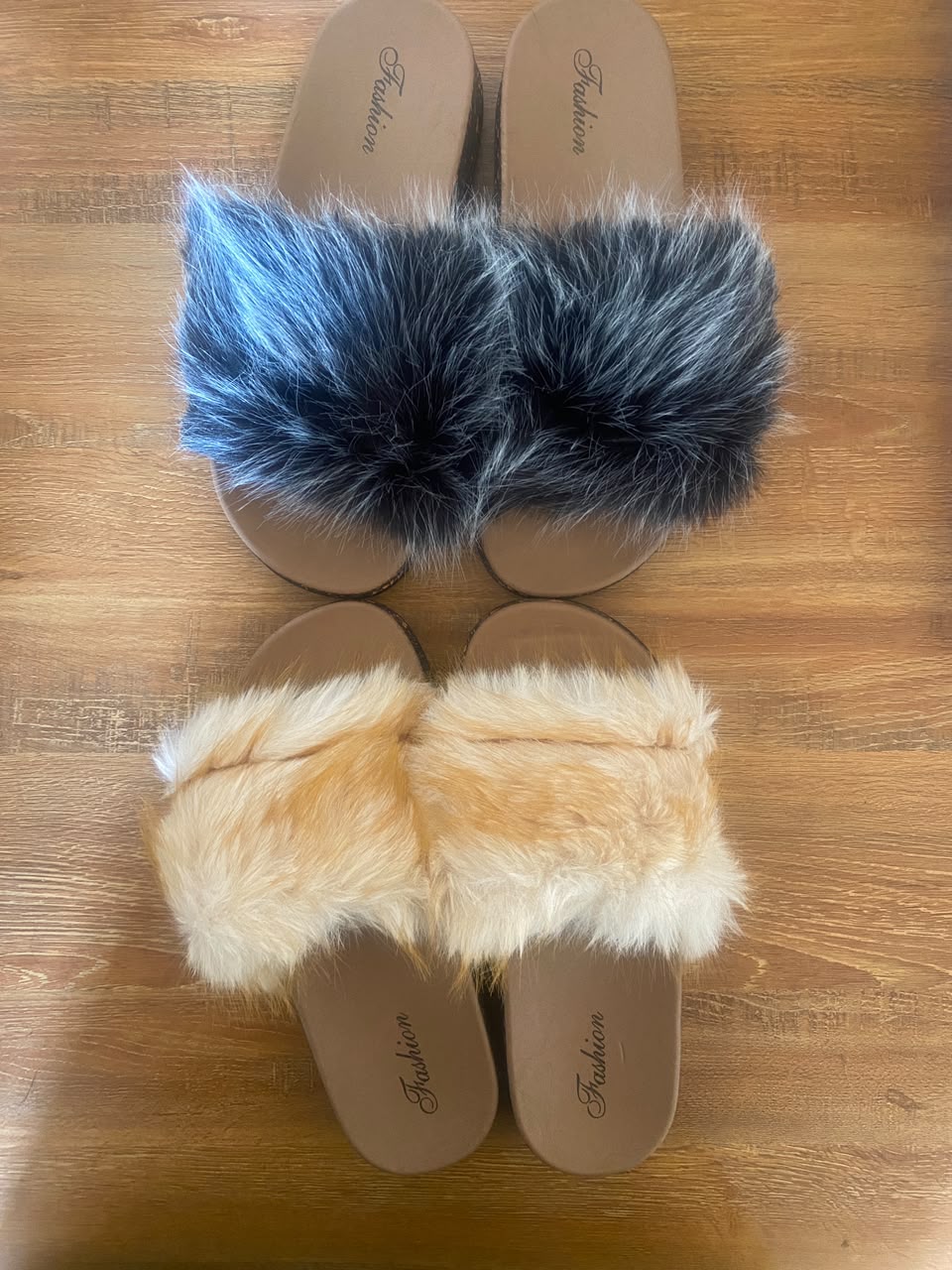 Fashion Fluffy Faux Fur Slides – Women's