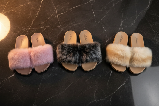 All Three Colors - Faux Fur Slides