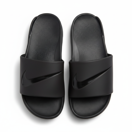 Black Nike Slides – Top Down