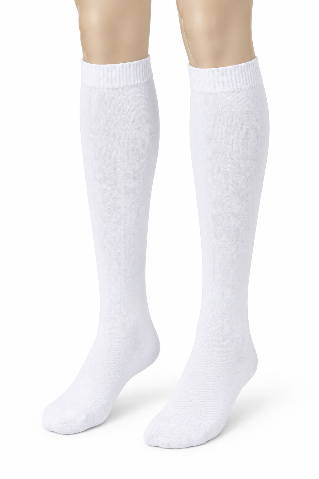 Knee-High School & Sports Socks – 3 Pairs, Black or White, Size 40–46