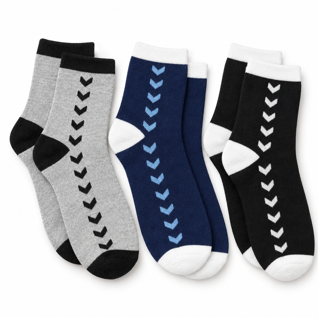 Chevron Socks – Mixed Colours, 3-Pair Pack