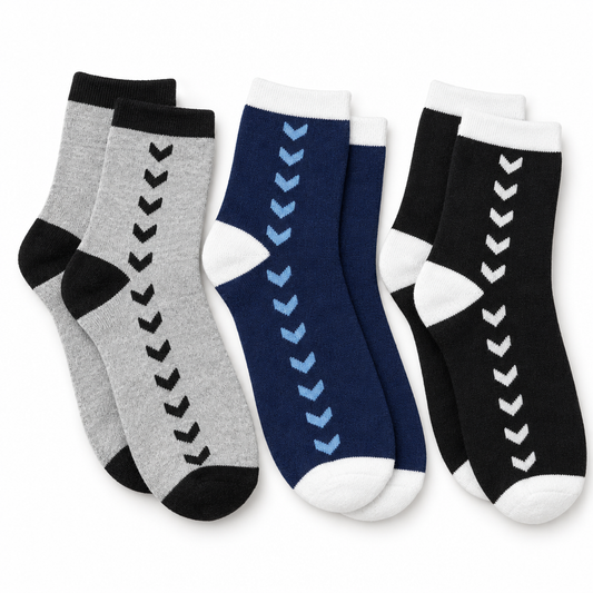 Chevron Socks – Mixed Colours, 3-Pair Pack