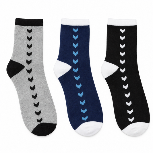 Chevron Socks – Mixed Colours, 3-Pair Pack