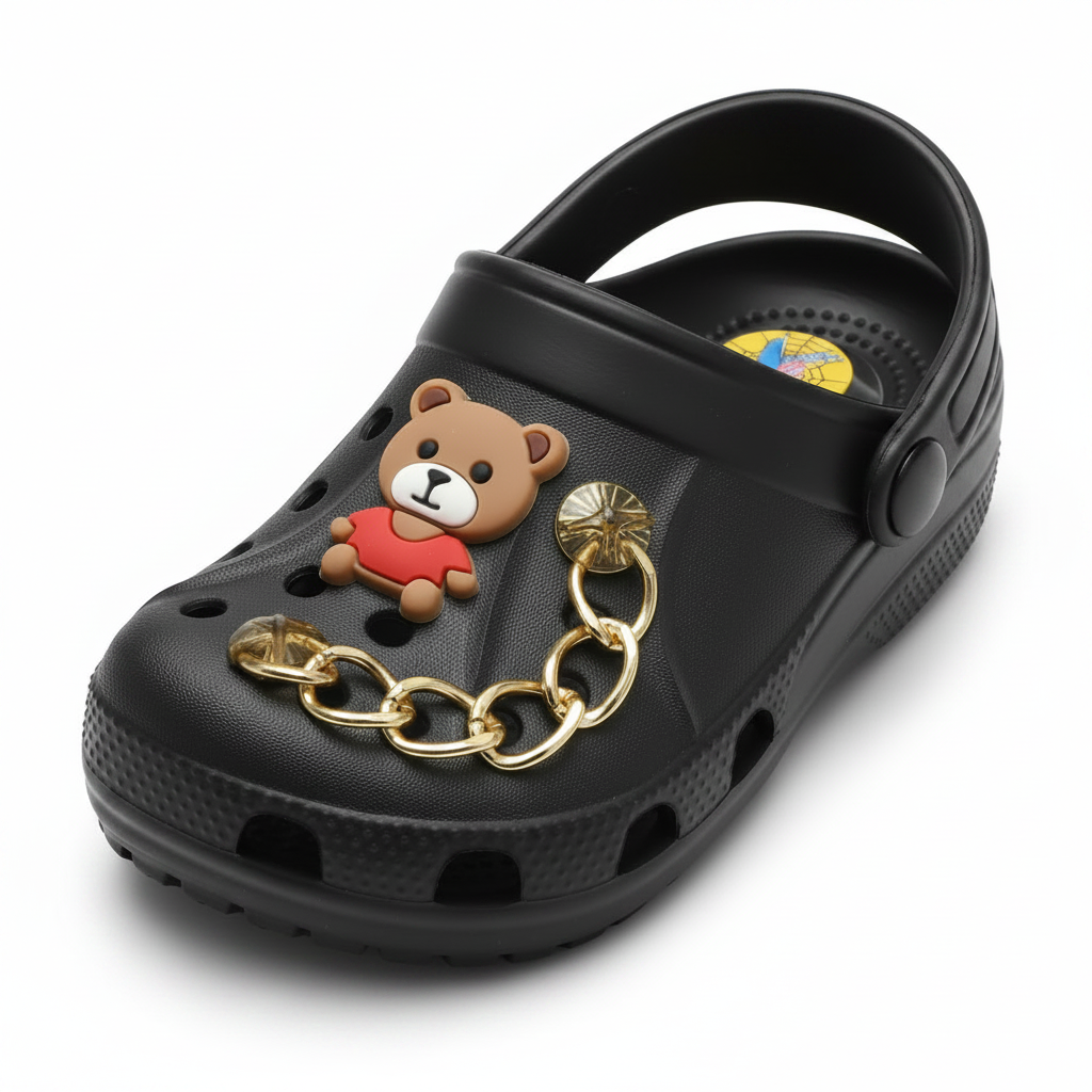 Kids Clog Sandals - Black Detail Clean