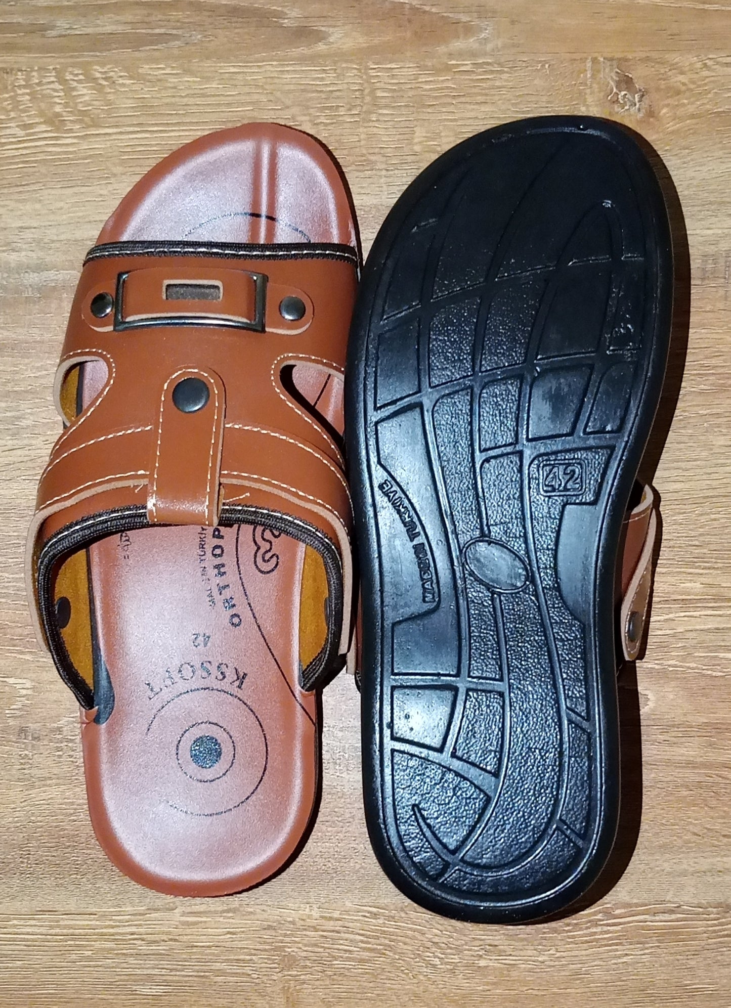 KS Soft Men's Orthopedic Leather Sandals