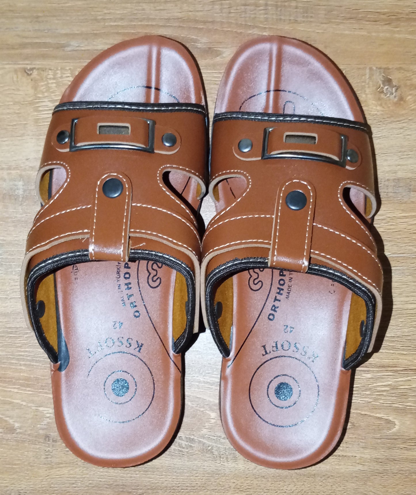 KS Soft Men's Orthopedic Leather Sandals